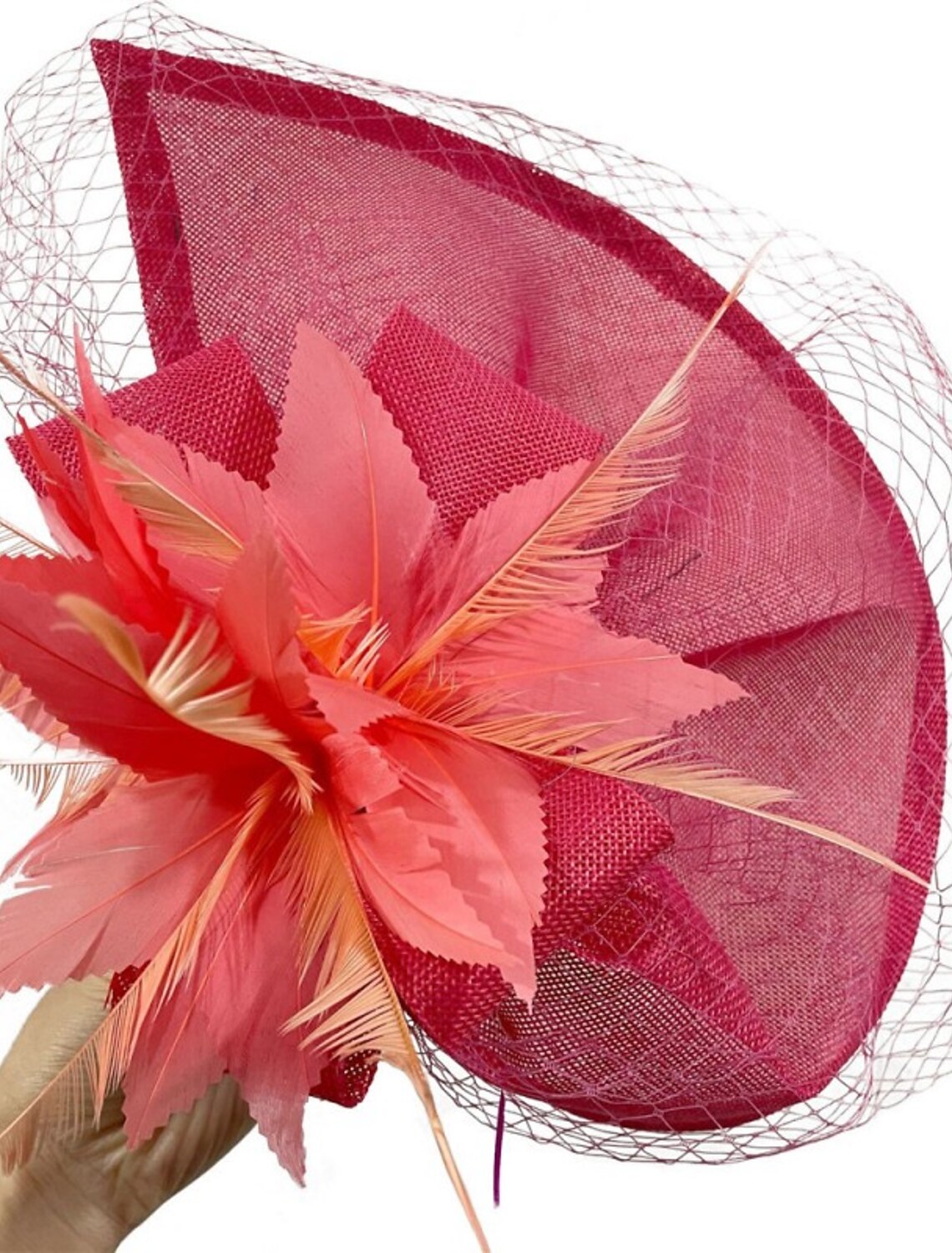 Wholesale Fascinators Hats Headpiece Sinamay Formal Kentucky Derby Horse Race Ladies Day Church Elegant Lady British With Feather Tulle Headpiece Headwear