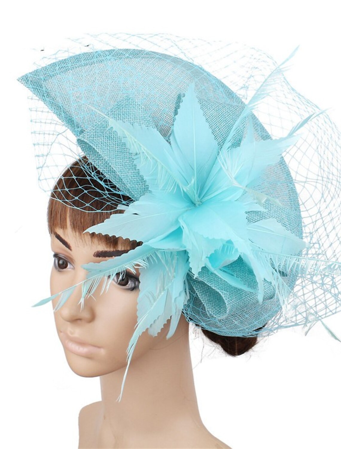 Wholesale Fascinators Hats Headpiece Sinamay Formal Kentucky Derby Horse Race Ladies Day Church Elegant Lady British With Feather Tulle Headpiece Headwear