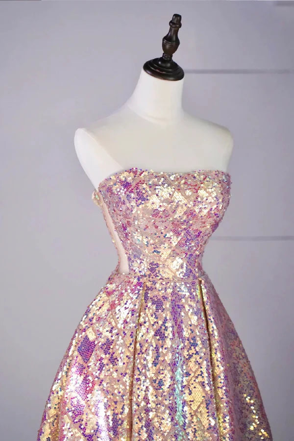 Wholesale Shiny Sequins Floor Length Prom Dress Off the Shoulder Evening Party Dress