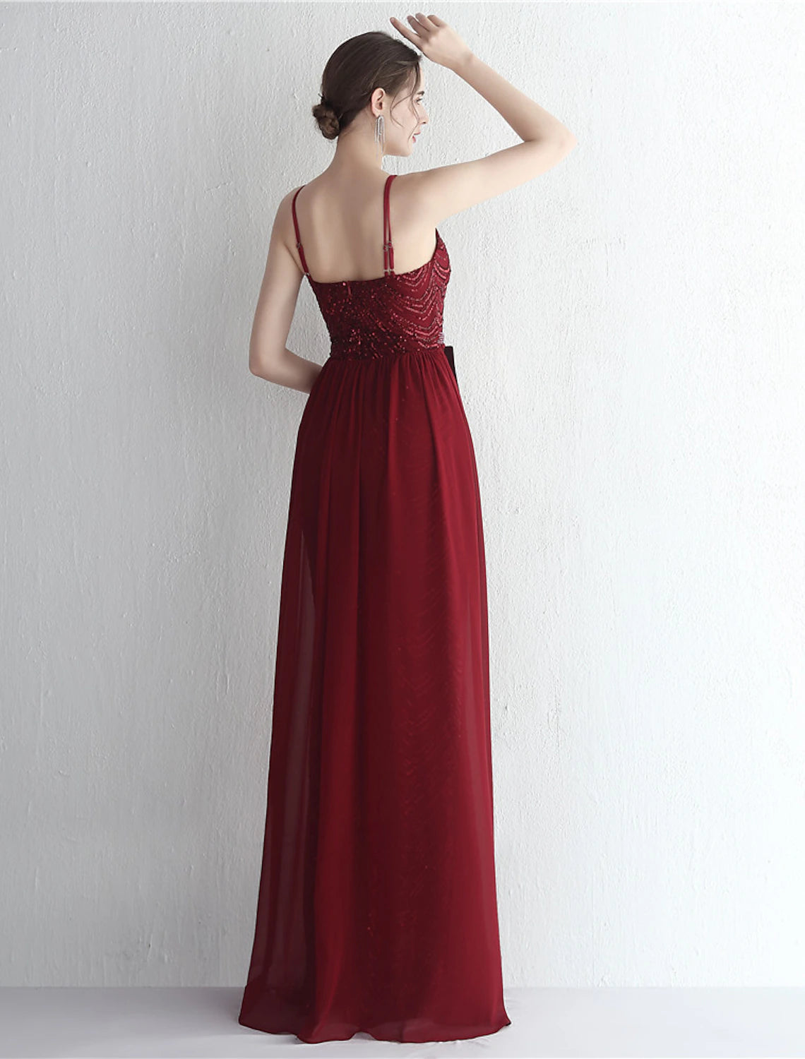 Wholesale Mermaid / Trumpet Prom Dresses Sparkle & Shine Dress Formal Wedding Guest Floor Length Sleeveless Halter Neck Chiffon with Beading Sequin