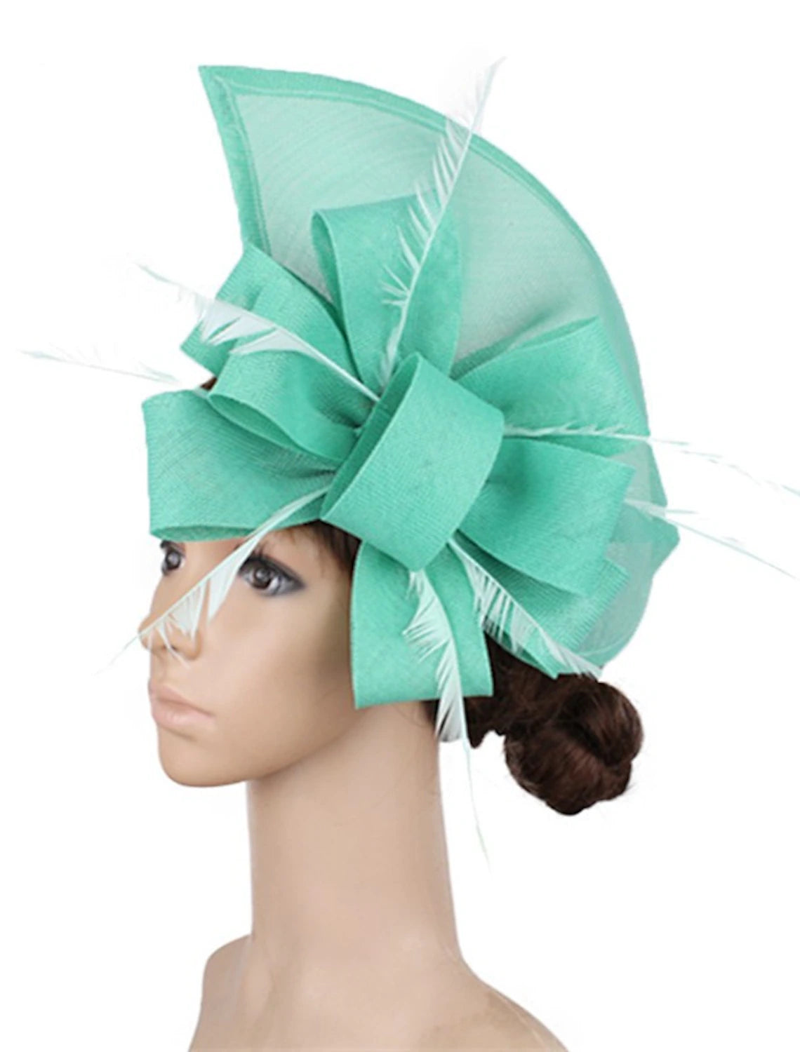 Wholesale Fascinators Faux Linen Kentucky Derby Horse Race Cocktail Royal Astcot Retro Elegant With Feather Bowknot Headpiece Headwear