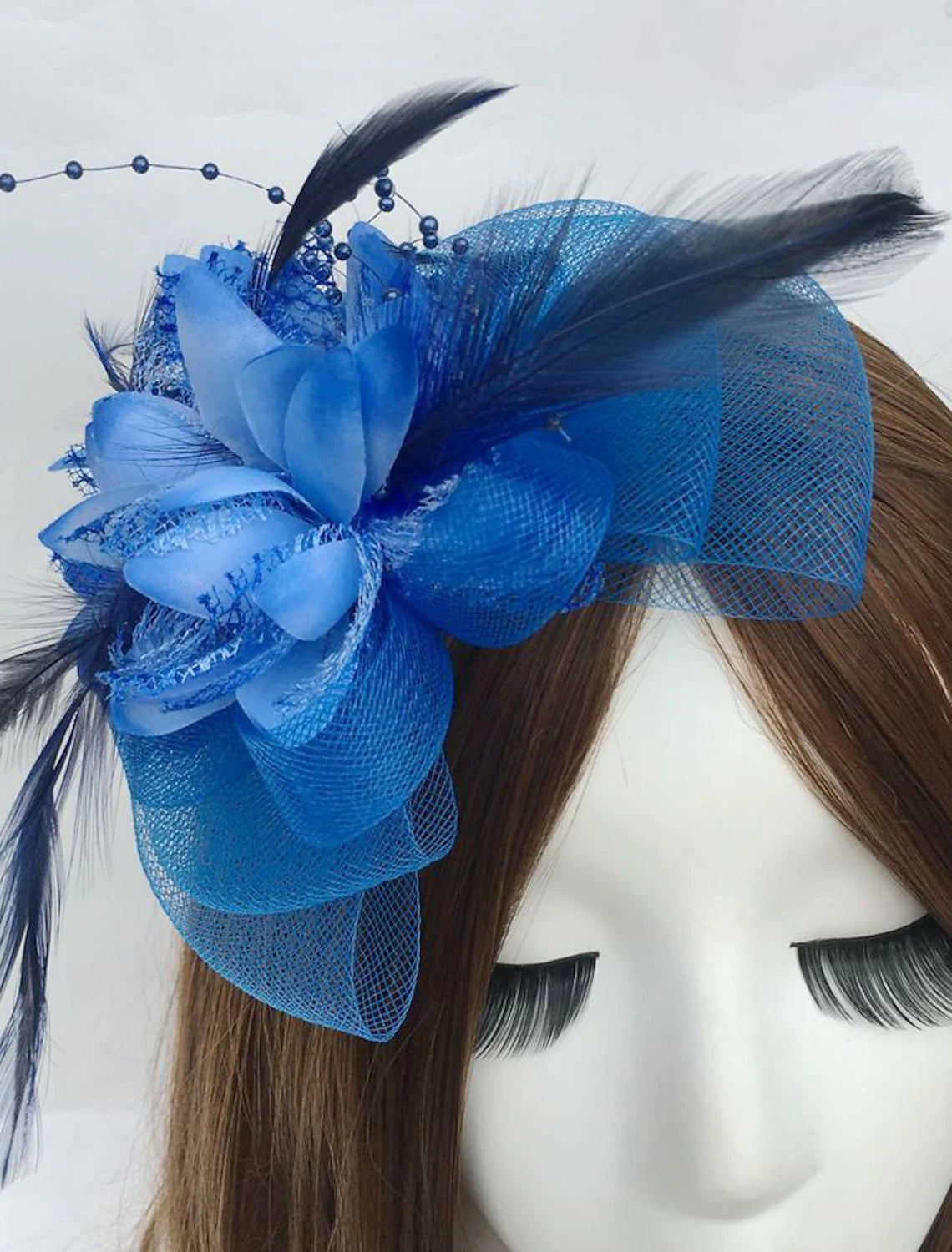 Wholesale Feather / Net Fascinators Kentucky Derby Hat / Flowers with 1 Piece Wedding / Party / Evening / Horse Race Headpiece