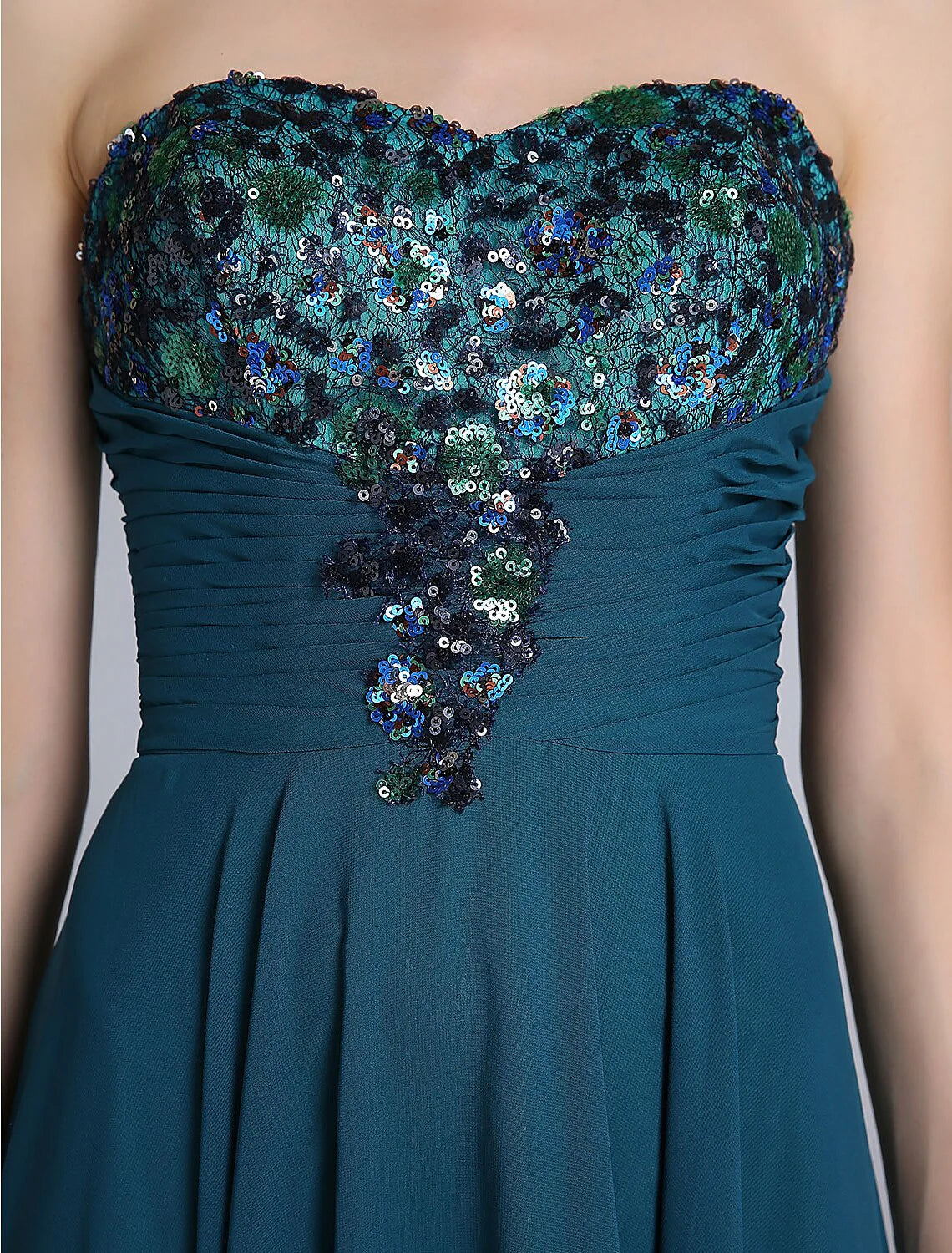 Wholesale A-Line Mother of the Bride Dress Wrap Included Sweetheart Ankle Length Chiffon Sleeveless yes with Ruched Sequin