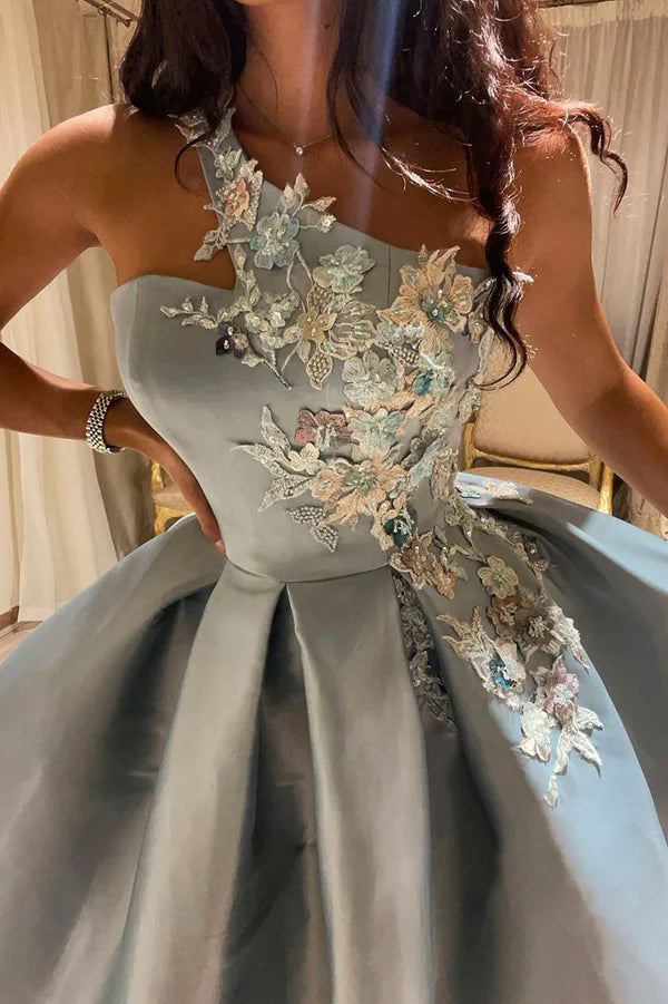 Wholesale Lovely Lace One Shoulder Short Prom Dress A-Line Party Dress