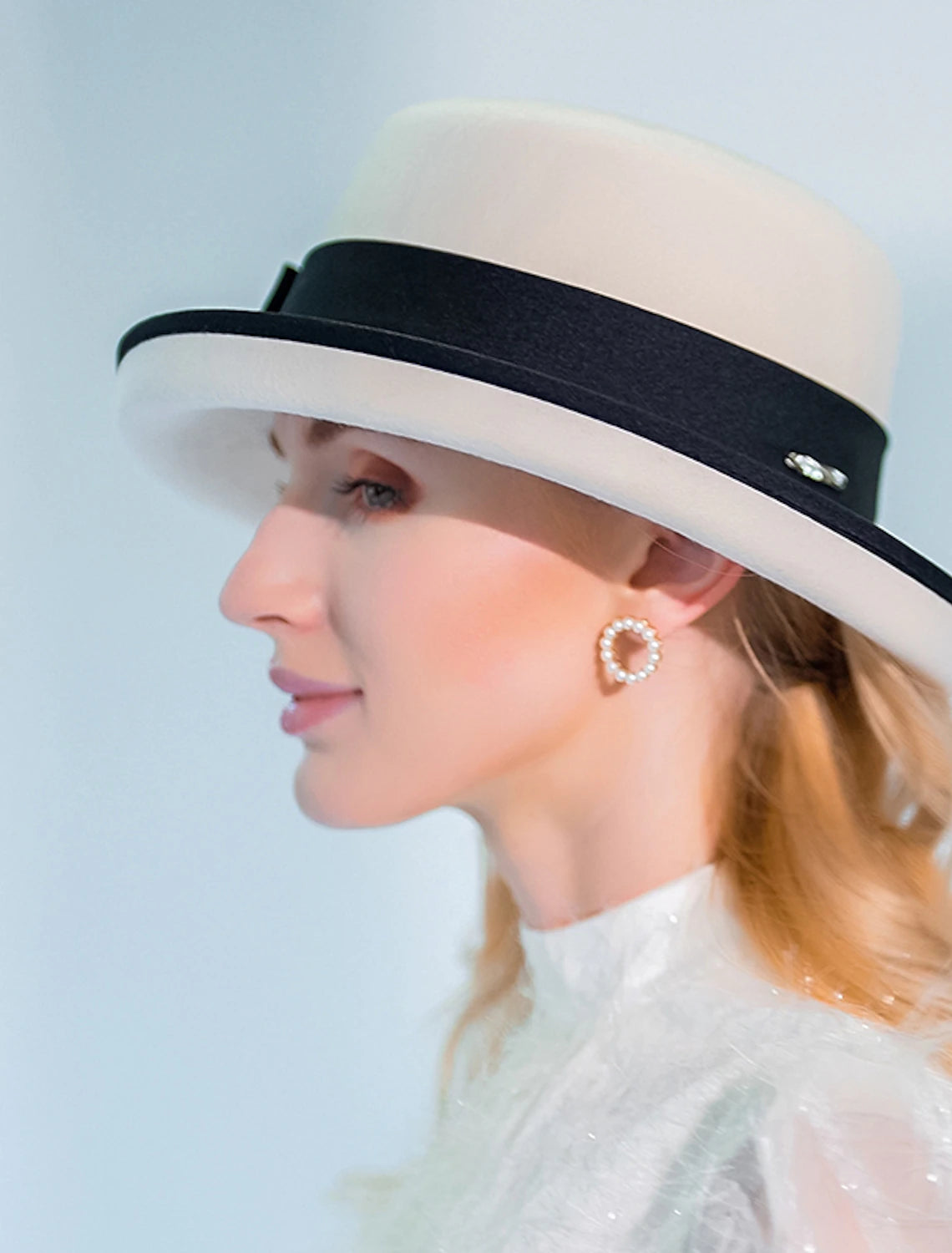 Wholesale Hats 100% Wool Fedora Hat Casual Tea Party Elegant With Bowknot Headpiece Headwear