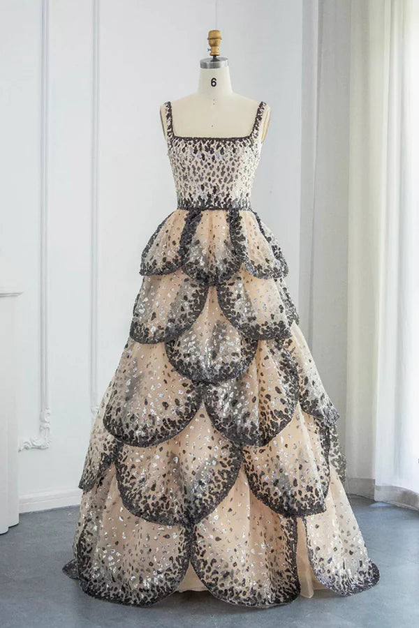 Wholesale Sparkly Sequin Tiered Ruffles Elegant Women Party Formal Dresses