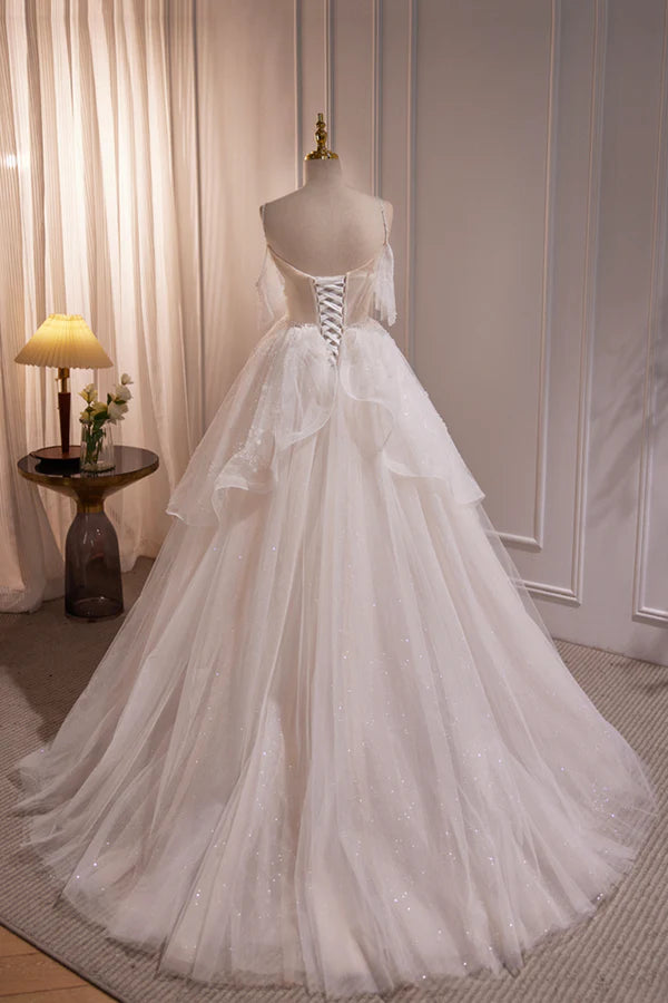 Wholesale Ivory V Neck Beaded Straps Party Dress Ivory Floor Length Prom Dress