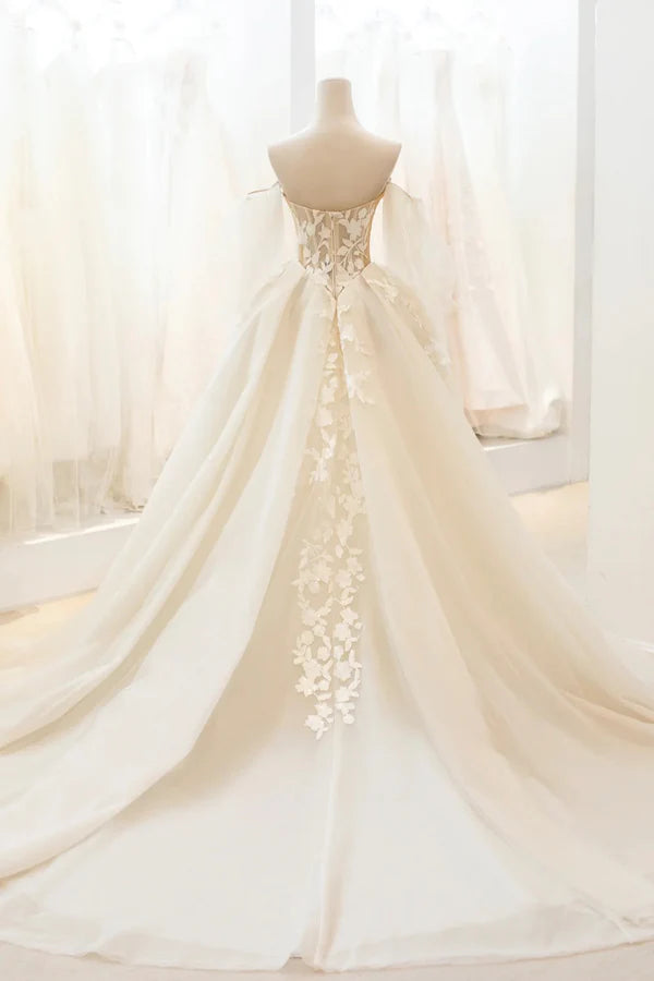 Wholesale Champagne Lace Long A-Line Ball Gown Off the Shoulder Evening Party Dress