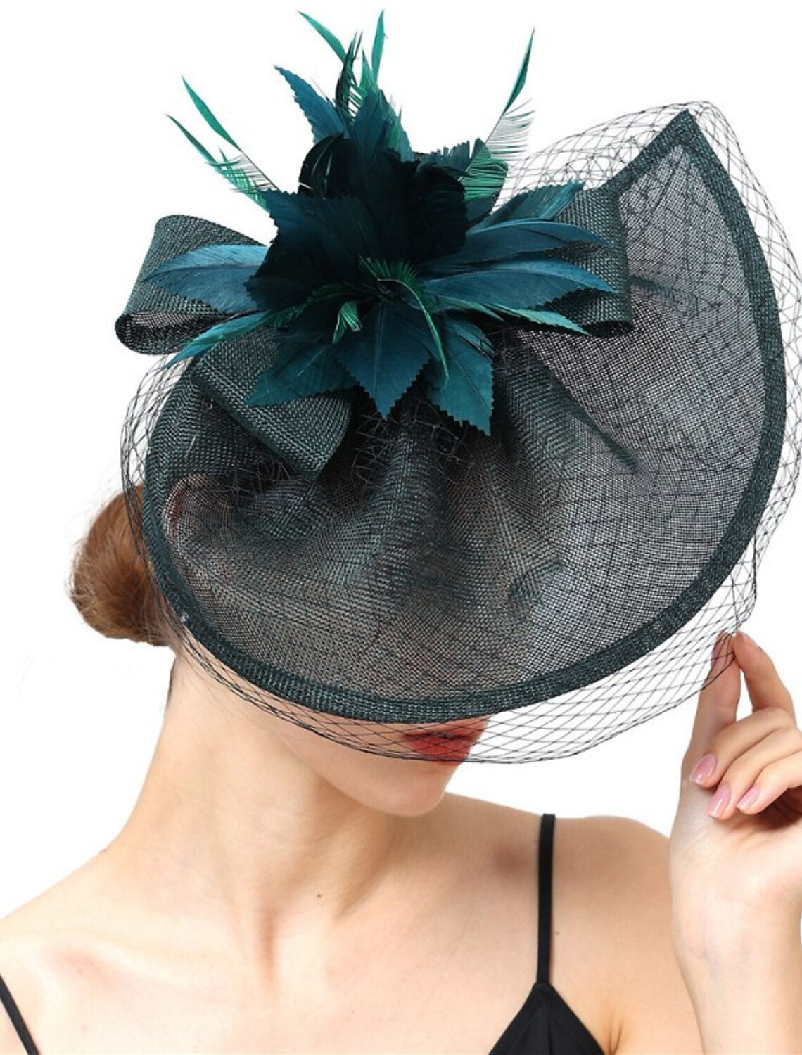 Wholesale Fascinators Hats Headpiece Sinamay Formal Kentucky Derby Horse Race Ladies Day Church Elegant Lady British With Feather Tulle Headpiece Headwear