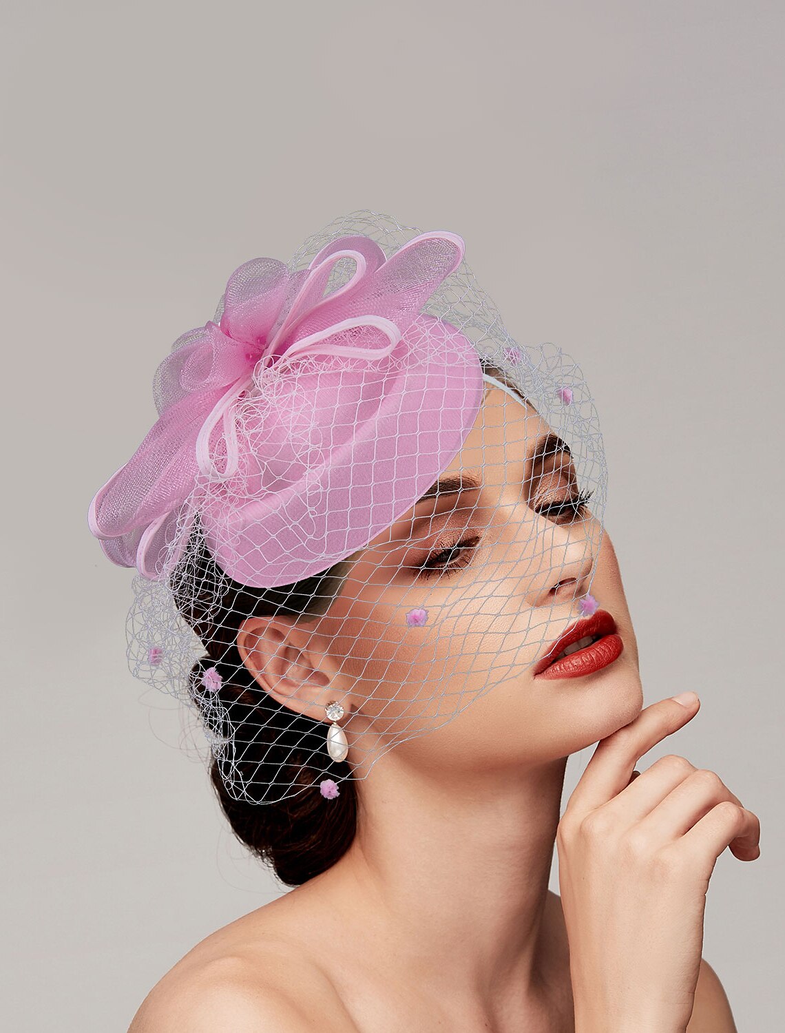 Wholesale Feathers / Net Fascinators / Hats / Headpiece with Feather / Cap / Flower 1 PC Wedding / Horse Race / Ladies Day Headpiece