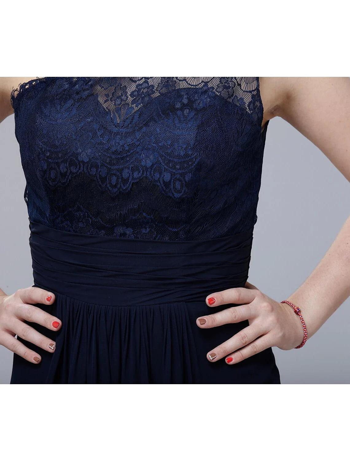 Wholesale A-Line Bridesmaid Dress One Shoulder Sleeveless Elegant Floor Length Chiffon / Lace with Lace / Sash / Ribbon