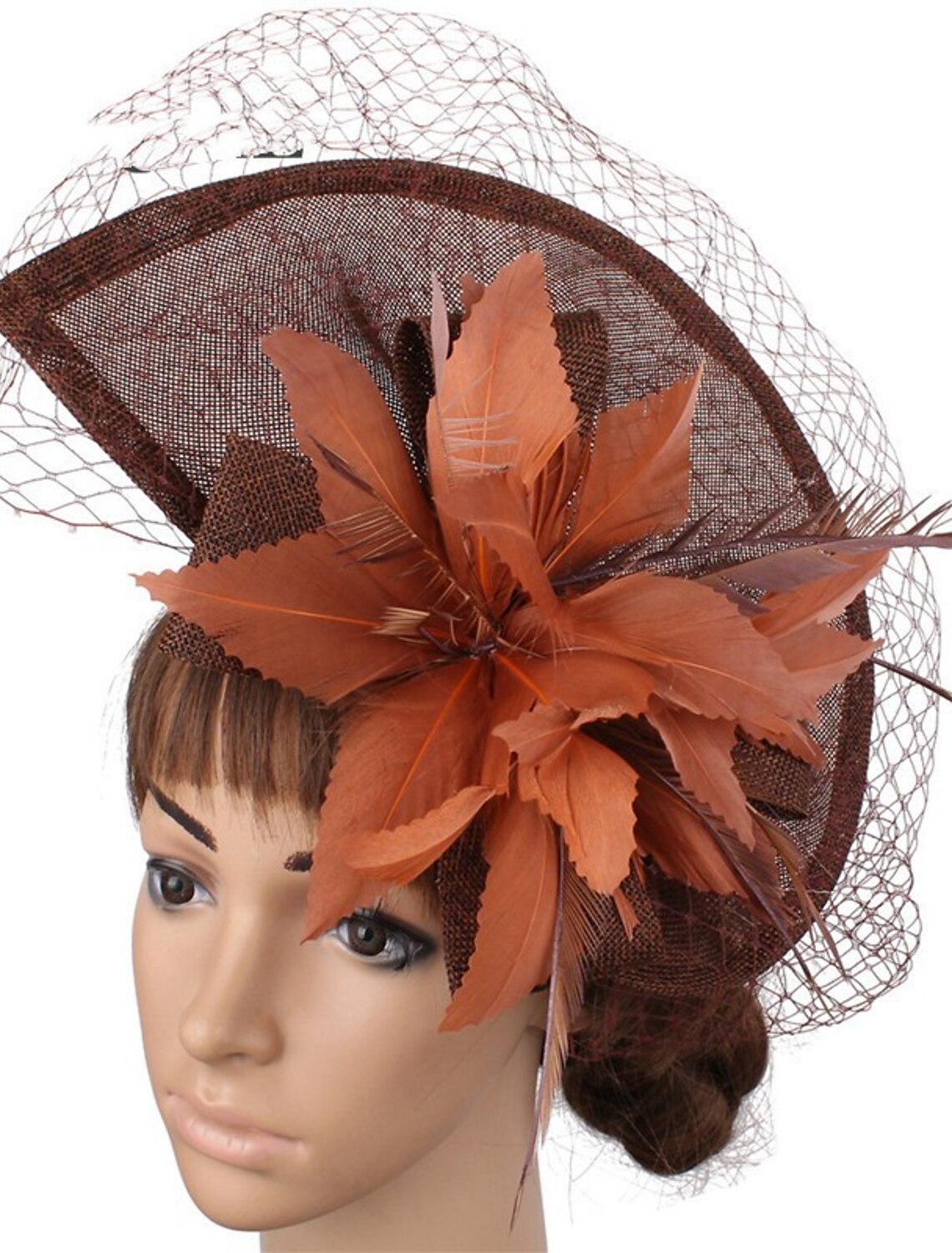 Wholesale Fascinators Hats Headpiece Sinamay Formal Kentucky Derby Horse Race Ladies Day Church Elegant Lady British With Feather Tulle Headpiece Headwear