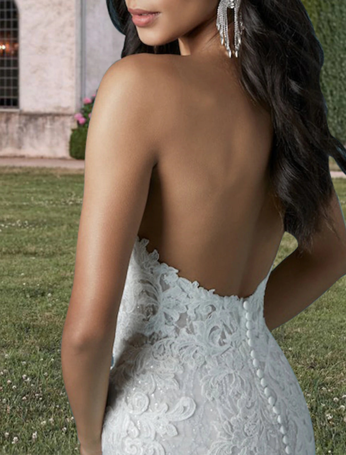 Wholesale Engagement Formal Wedding Dresses Two Piece Sweetheart Strapless Court Train Lace Bridal Gowns With Sequin Appliques