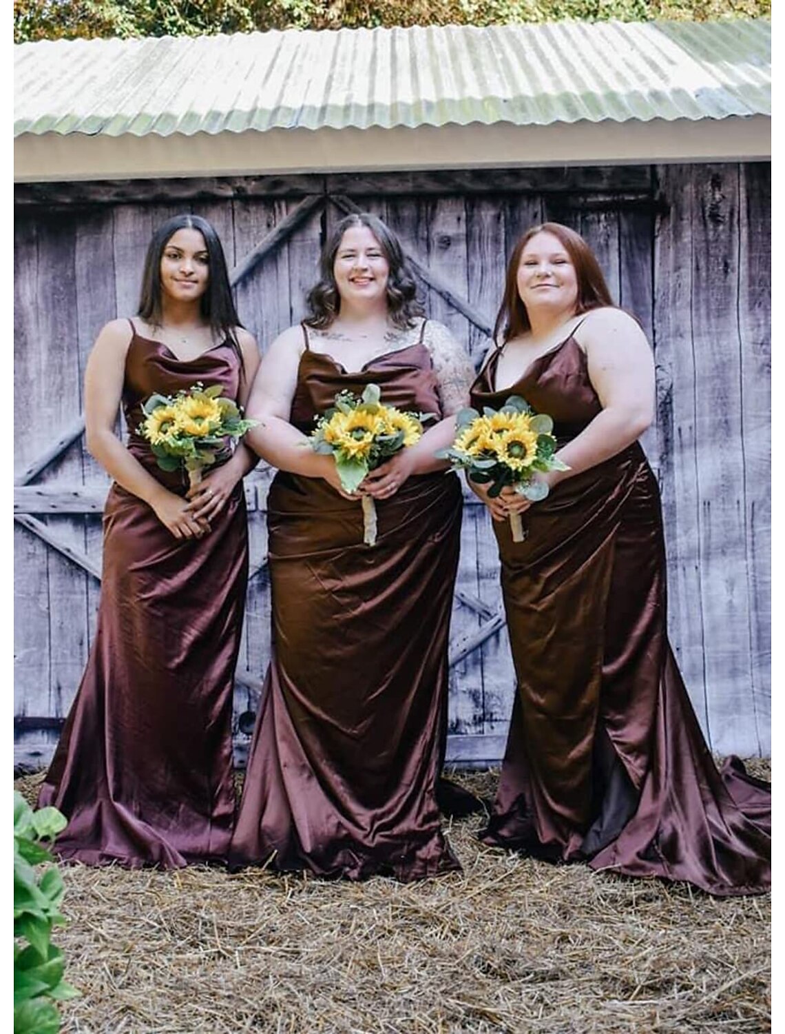 Wholesale  Mermaid / Trumpet Bridesmaid Dress V-Neck Cowl Spaghetti Strap Sleeveless Vintage Floor Length Imitated Silk with Pleats / Split Front