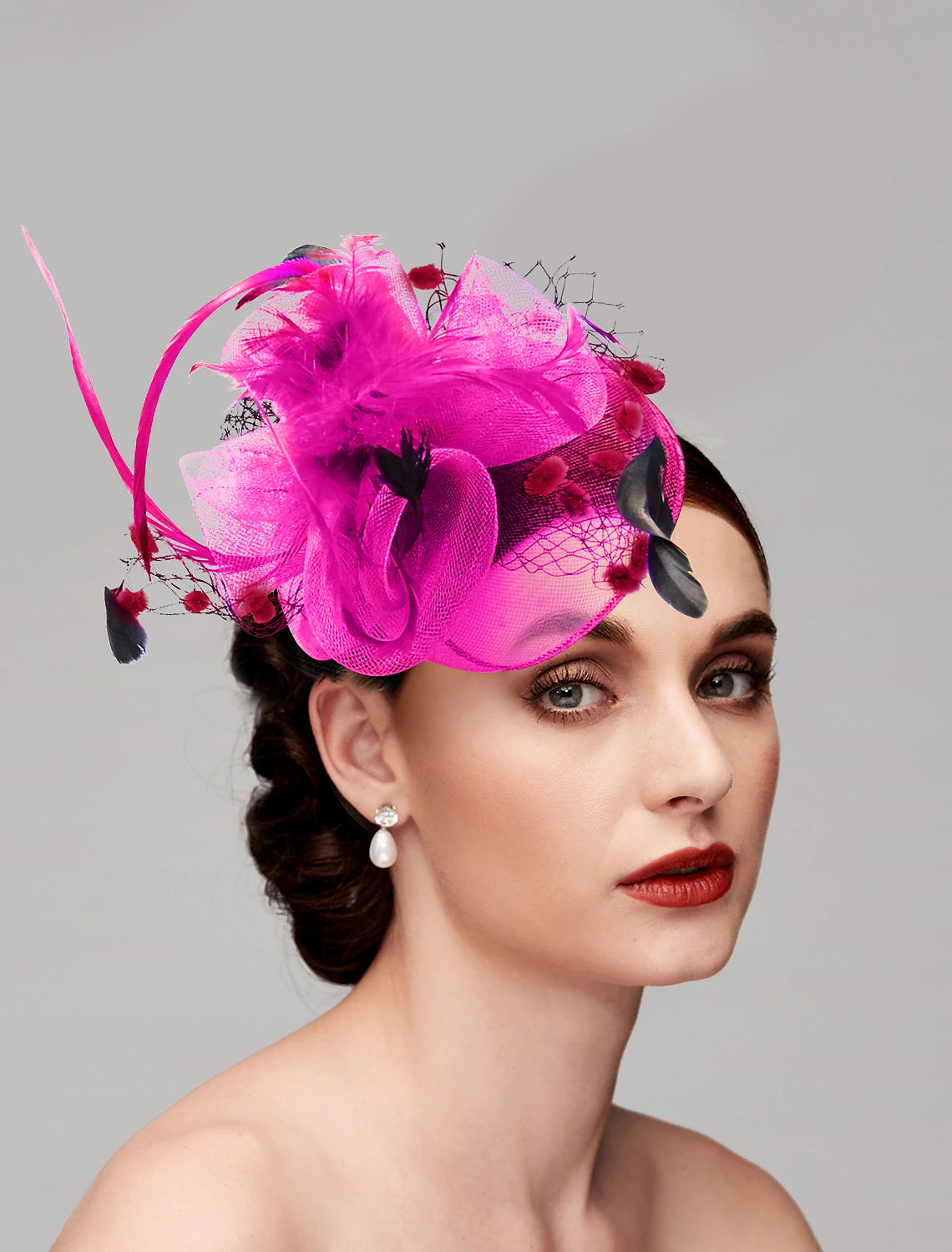 Wholesale Feather / Net Fascinators Kentucky Derby Hat / Birdcage Veils with 1 Piece Wedding / Party / Evening / Ladies Day Headpiece