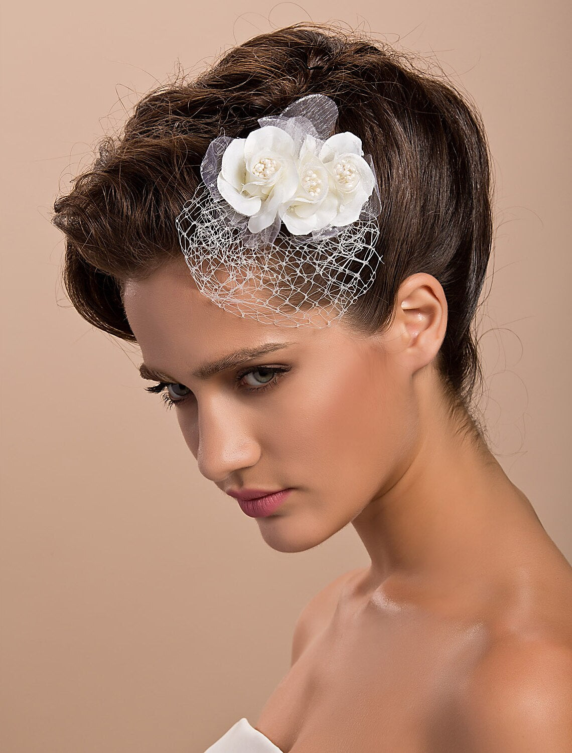 Wholesale Tulle / Crystal / Fabric Crown Tiaras / Fascinators / Flowers with 1 Piece Wedding / Special Occasion / Party / Evening Headpiece