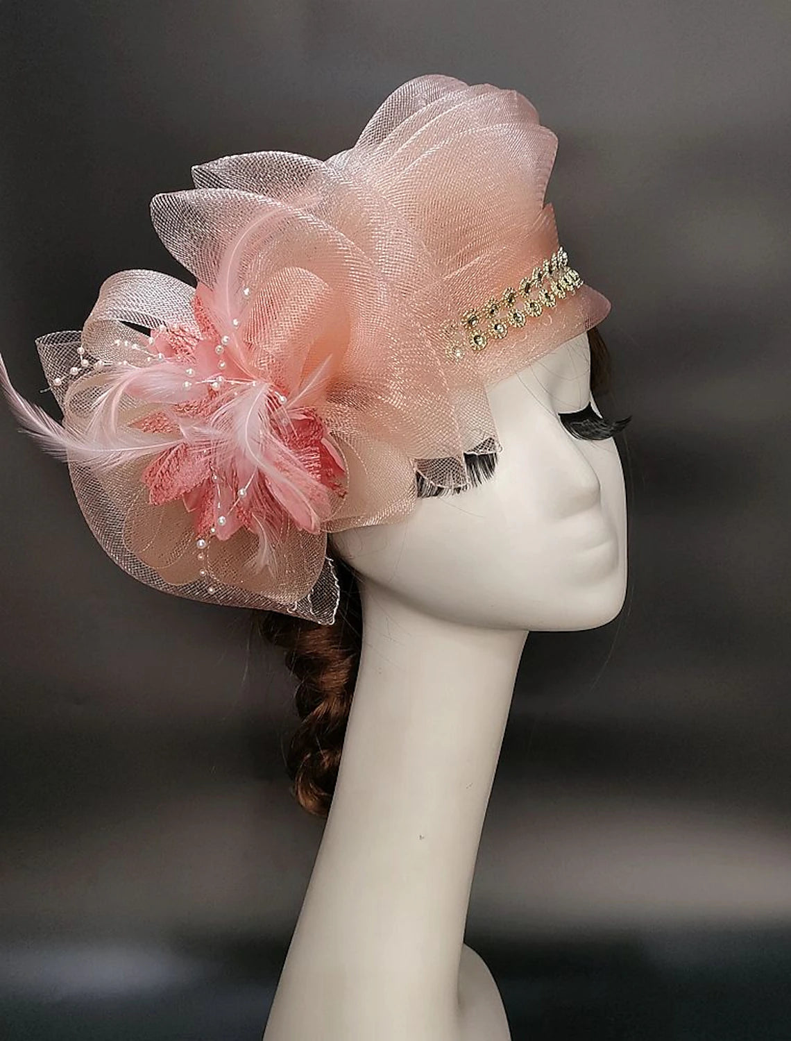 Wholesale Fascinators Kentucky Derby Hat Feathers Net Ladies Day Melbourne Cup Cocktail Royal Astcot Headpieces With Feather Cap Headpiece Headwear