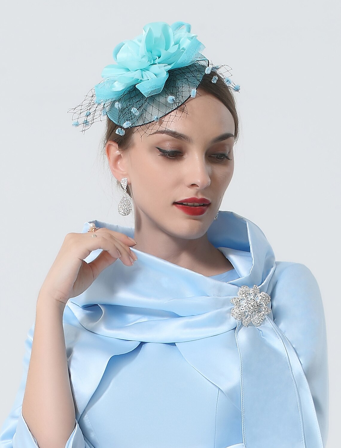 Wholesale Net / Satin Fascinators / Flowers / Birdcage Veils with 1 Piece Wedding / Special Occasion / Casual Headpiece