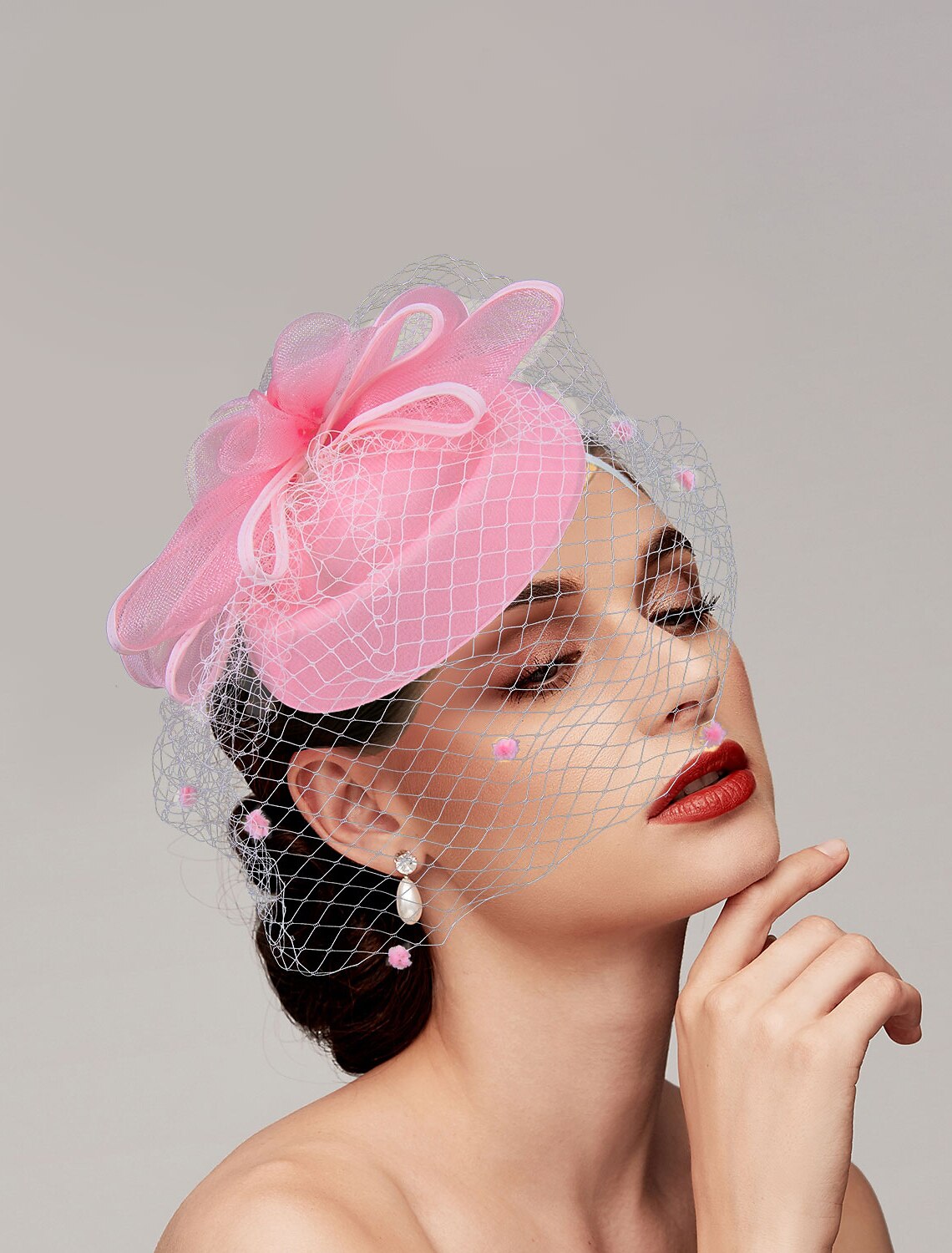 Wholesale Feathers / Net Fascinators / Hats / Headpiece with Feather / Cap / Flower 1 PC Wedding / Horse Race / Ladies Day Headpiece