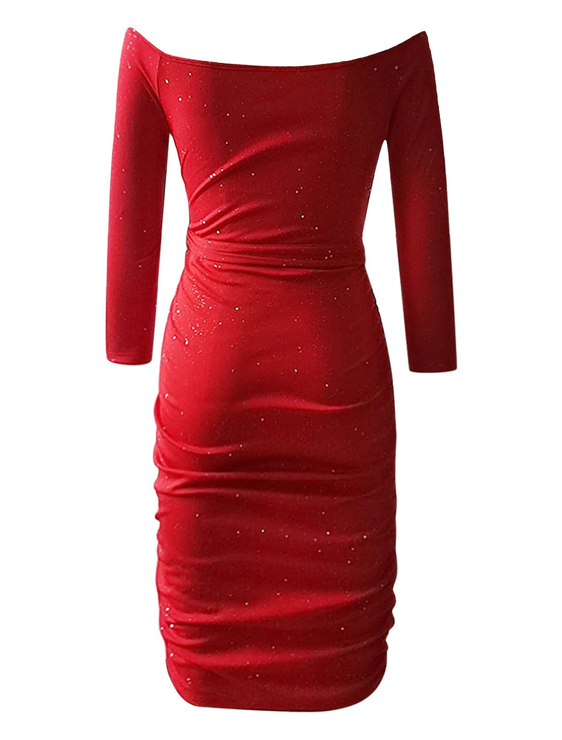 Wholesale Sheath / Column Party Dresses Sparkle & Shine Dress Party Wear Wedding Party Knee Length Long Sleeve Off Shoulder Polyester with Sequin