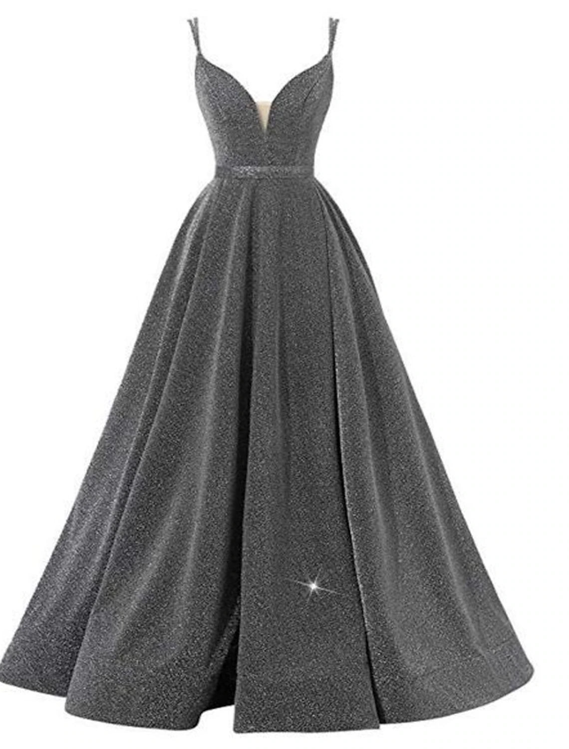 Wholesale  A-Line Beautiful Back Sexy Wedding Guest Formal Evening Birthday Dress Spaghetti Strap Sleeveless Floor Length Sequined with Pleats Sequin