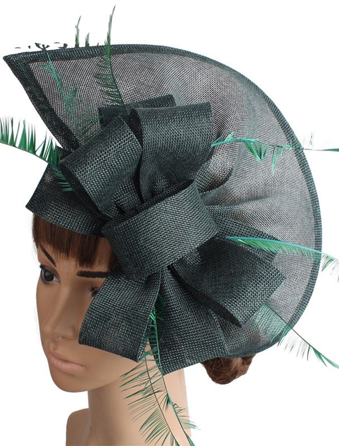 Wholesale Fascinators Faux Linen Kentucky Derby Horse Race Cocktail Royal Astcot Retro Elegant With Feather Bowknot Headpiece Headwear