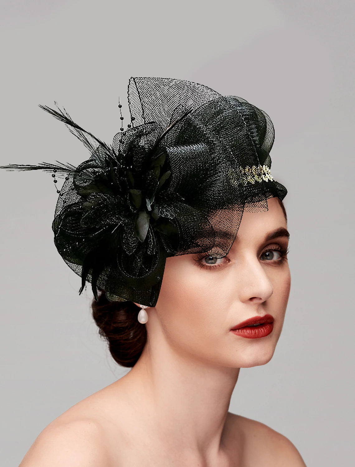 Wholesale Fascinators Kentucky Derby Hat Feathers Net Ladies Day Melbourne Cup Cocktail Royal Astcot Headpieces With Feather Cap Headpiece Headwear