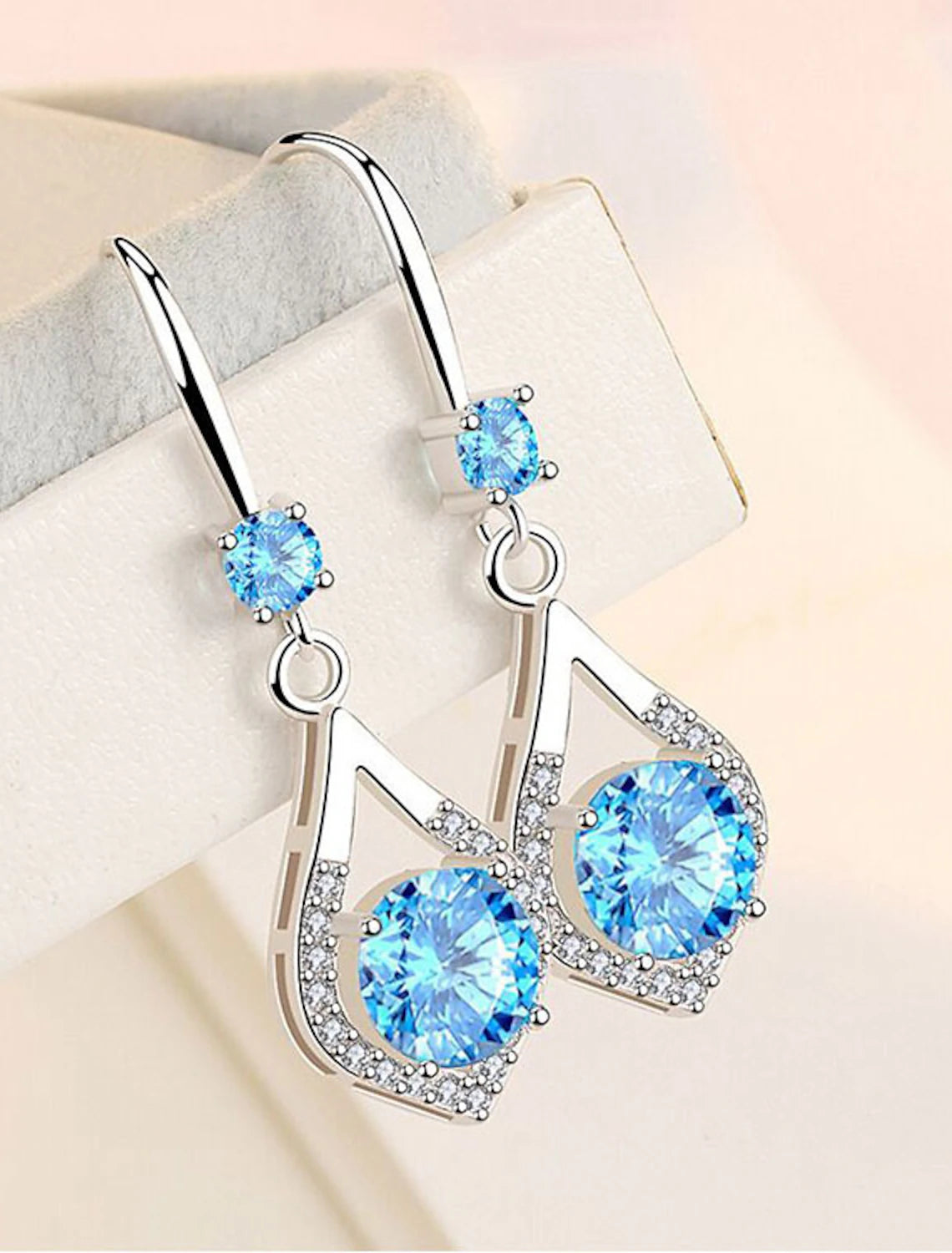 Wholesale Women's Drop Earrings Fine Jewelry Classic Drop Stylish Simple S925 Sterling Silver Earrings Jewelry Navy / White For Gift Festival 1 Pair