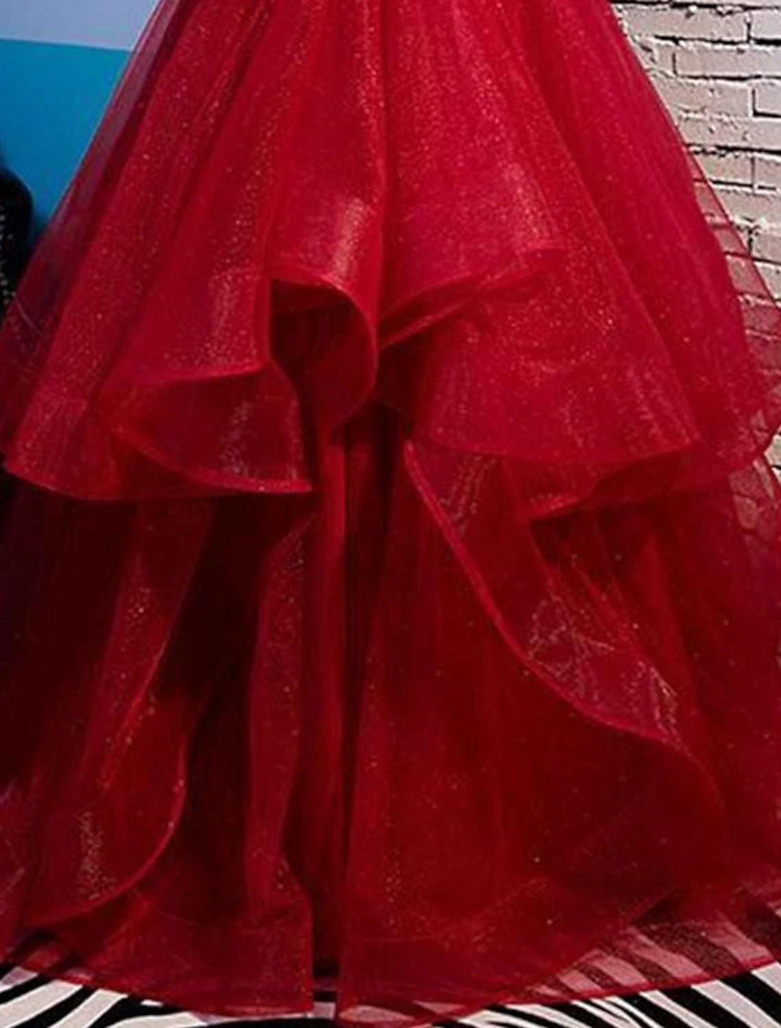 Wholesale  A-Line Prom Dresses Sparkle & Shine Dress Party Wear Wedding Guest Floor Length Sleeveless Spaghetti Strap Tulle with Ruffles