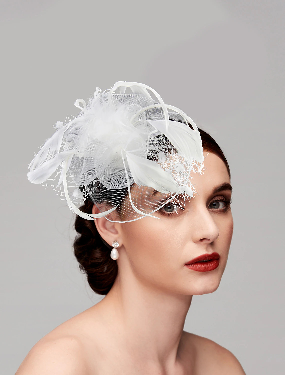 Wholesale Feather / Net Fascinators Kentucky Derby Hat / Birdcage Veils with 1 Piece Wedding / Party / Evening / Ladies Day Headpiece