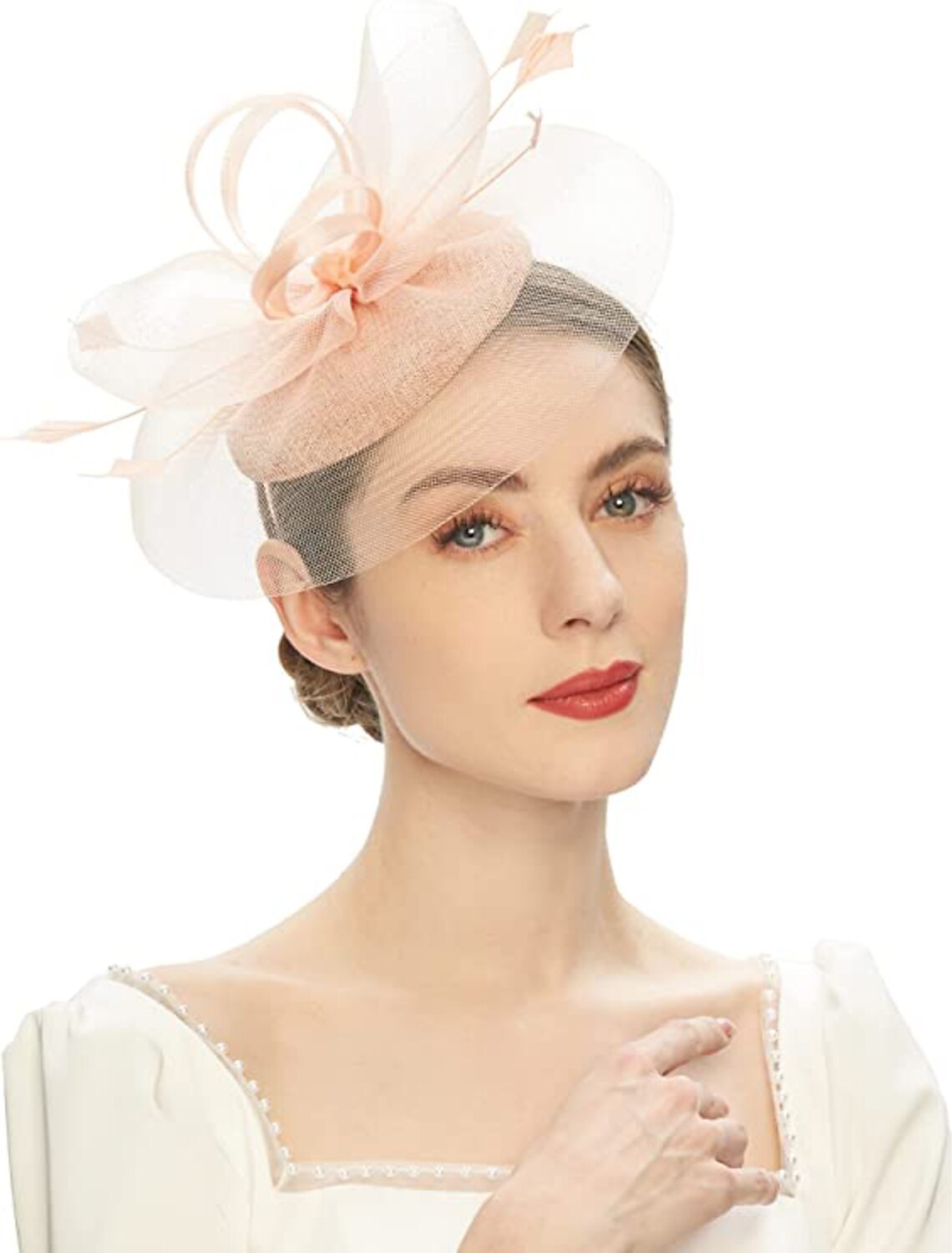 Wholesale Fascinators Feathers Pillbox Hat Wedding Kentucky Derby Melbourne Cup Cocktail Royal Astcot Flower Elegant With Pure Color Headpiece Headwear