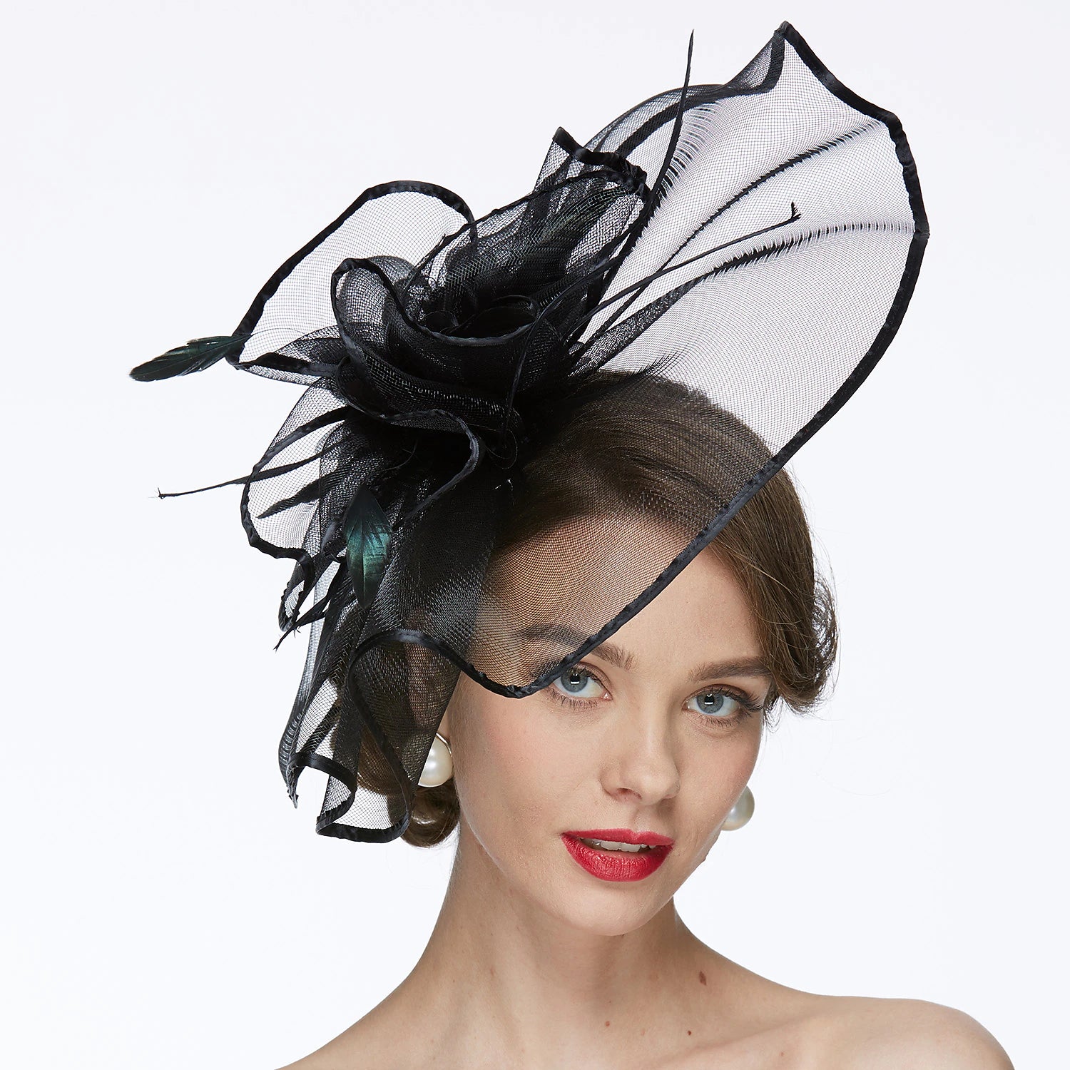 Wholesale Net Kentucky Derby Hat / Fascinators / Hats with 1 Piece Wedding / Special Occasion / Tea Party Headpiece