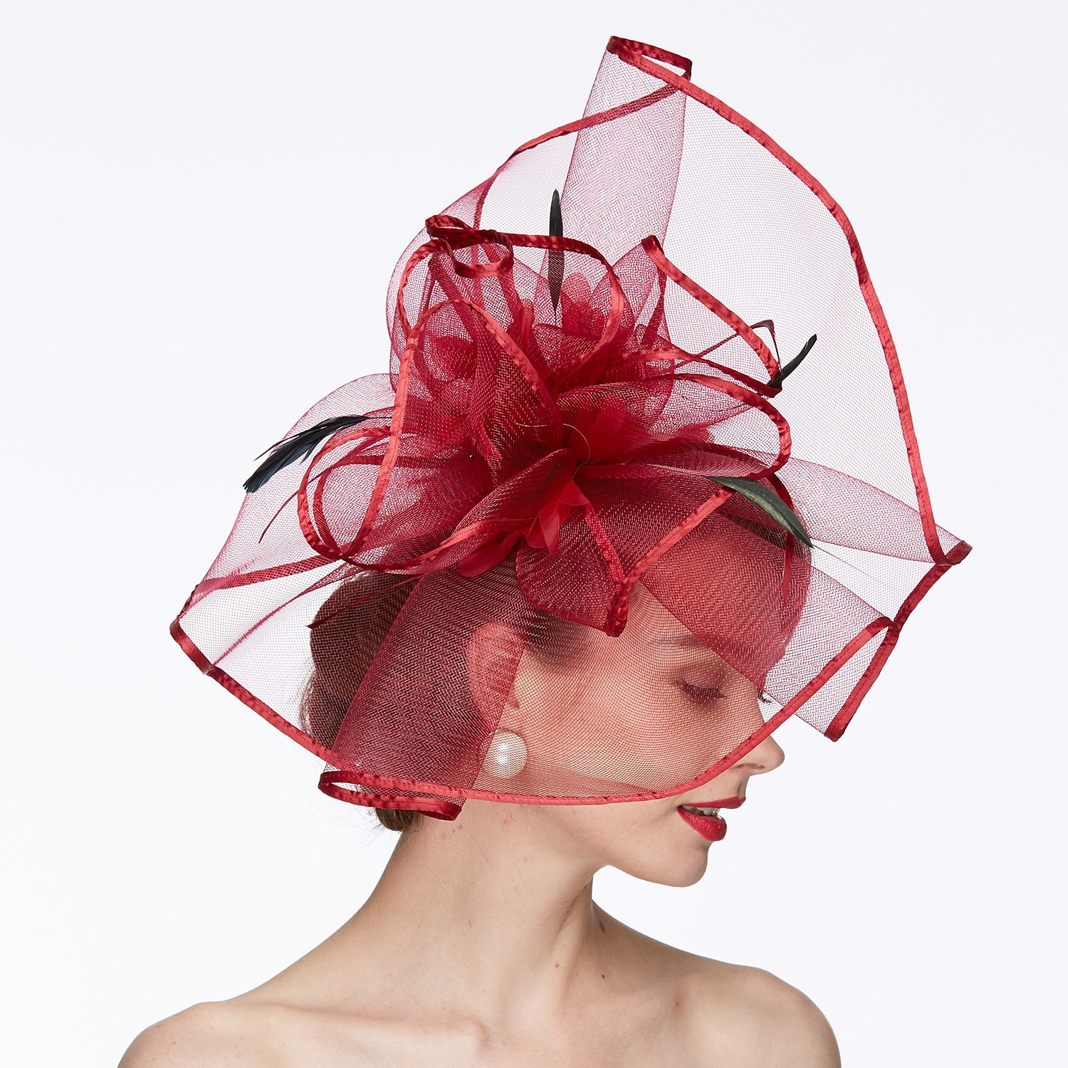 Wholesale Net Kentucky Derby Hat / Fascinators / Hats with 1 Piece Wedding / Special Occasion / Tea Party Headpiece