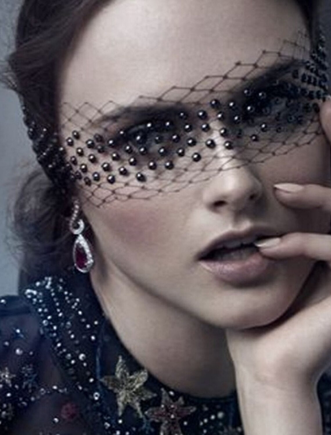 Wholesale One-tier Pearls / Vintage Wedding Veil Blusher Veils / Birdcage Veils with Faux Pearl Tulle