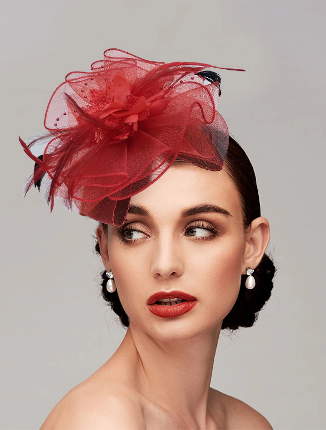 Wholesale Feather / Net Headbands / Fascinators Kentucky Derby Hat with 1 Piece Wedding / Party / Evening / Tea Party Headpiece