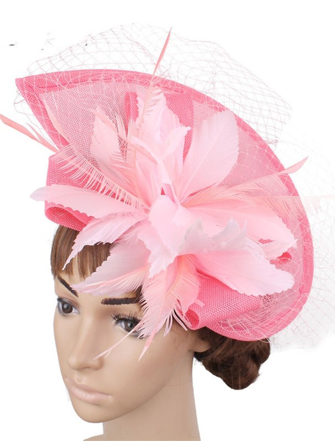 Wholesale Fascinators Hats Headpiece Sinamay Formal Kentucky Derby Horse Race Ladies Day Church Elegant Lady British With Feather Tulle Headpiece Headwear