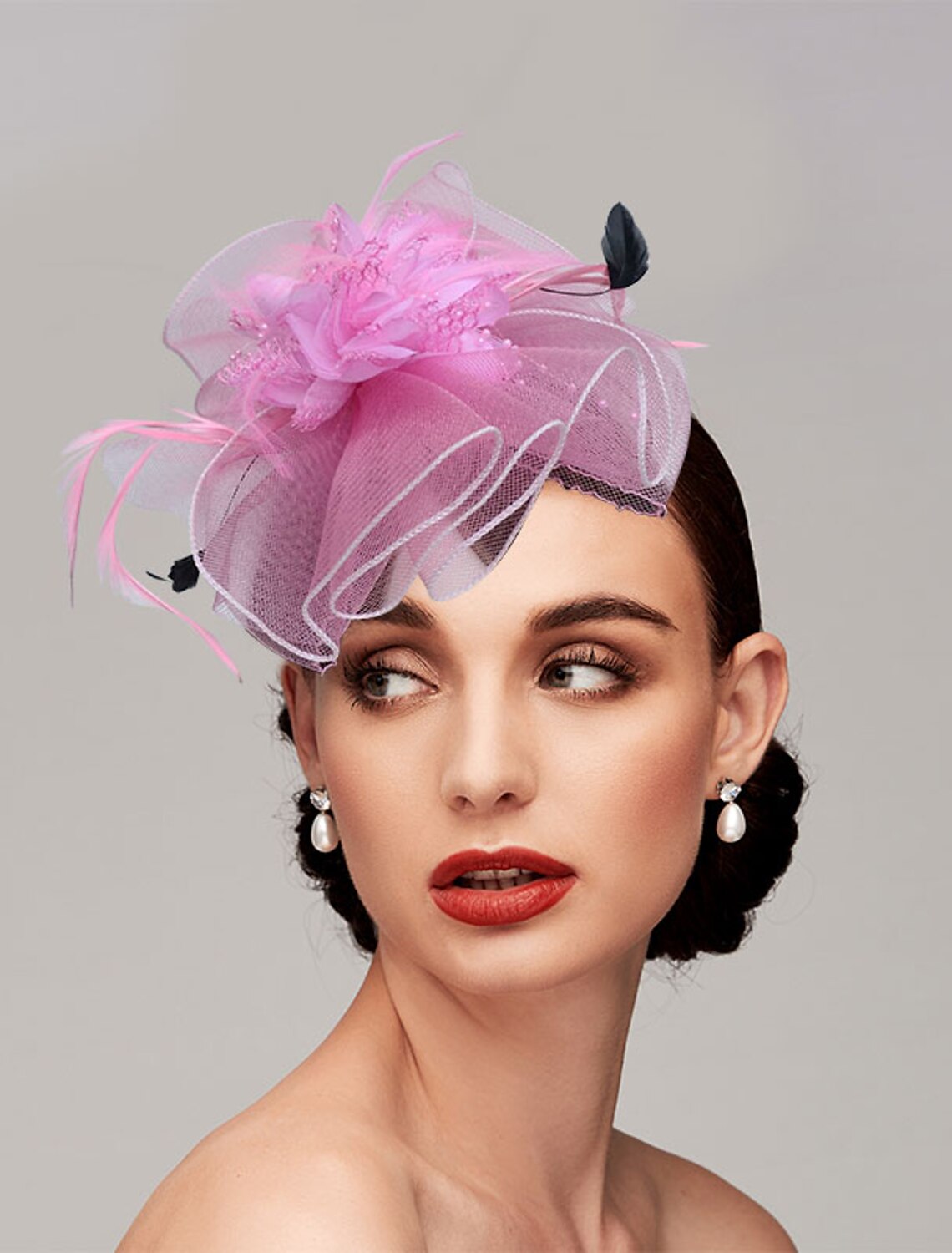 Wholesale Feather / Net Headbands / Fascinators Kentucky Derby Hat with 1 Piece Wedding / Party / Evening / Tea Party Headpiece