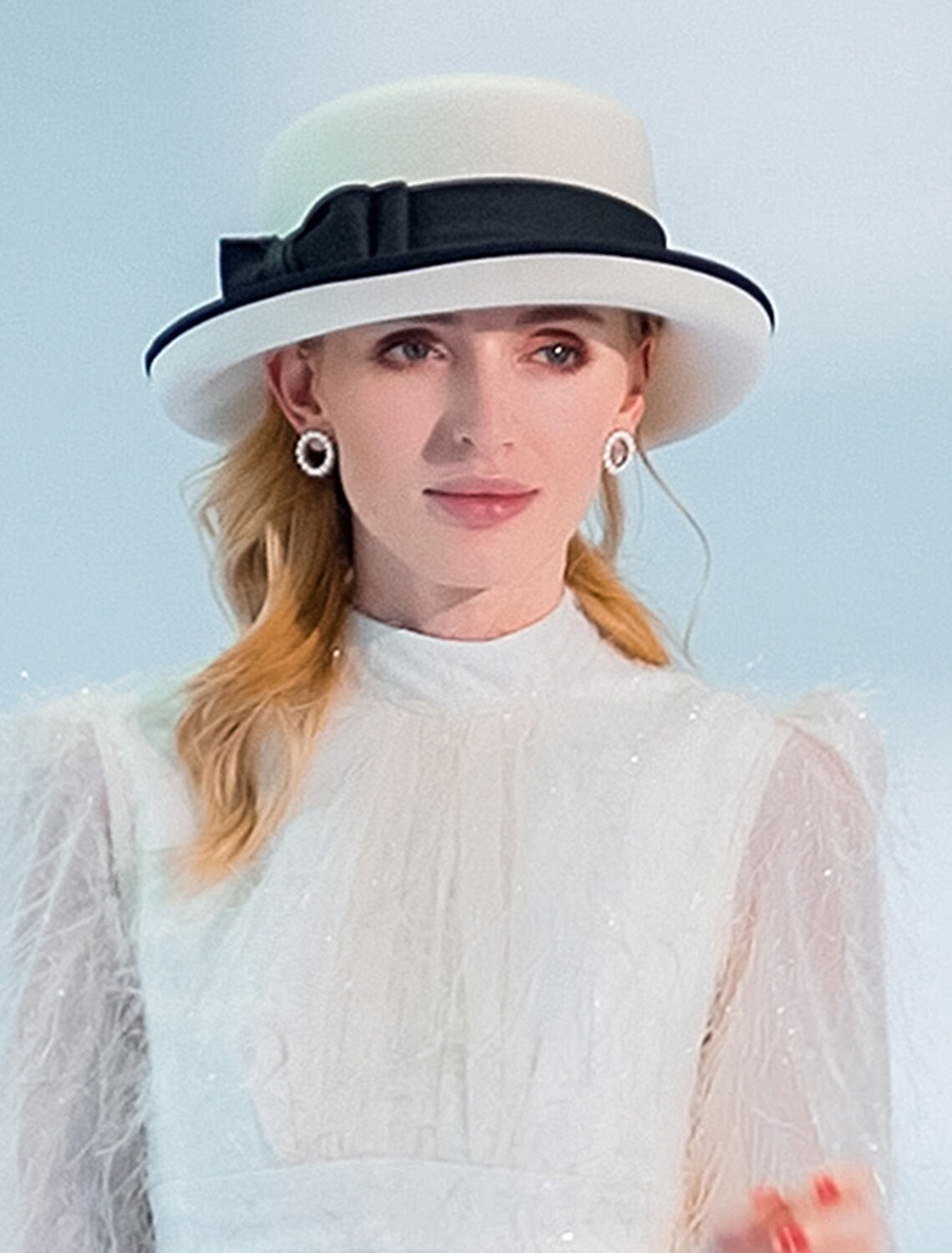 Wholesale Hats 100% Wool Fedora Hat Casual Tea Party Elegant With Bowknot Headpiece Headwear