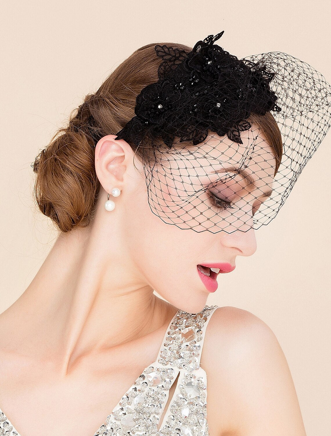 Wholesale Headwear Net Veil Hat Wedding Casual Tea Party Valentine's Day Horse Race Retro Romantic Classic With Tulle Face Veil Headpiece Headwear