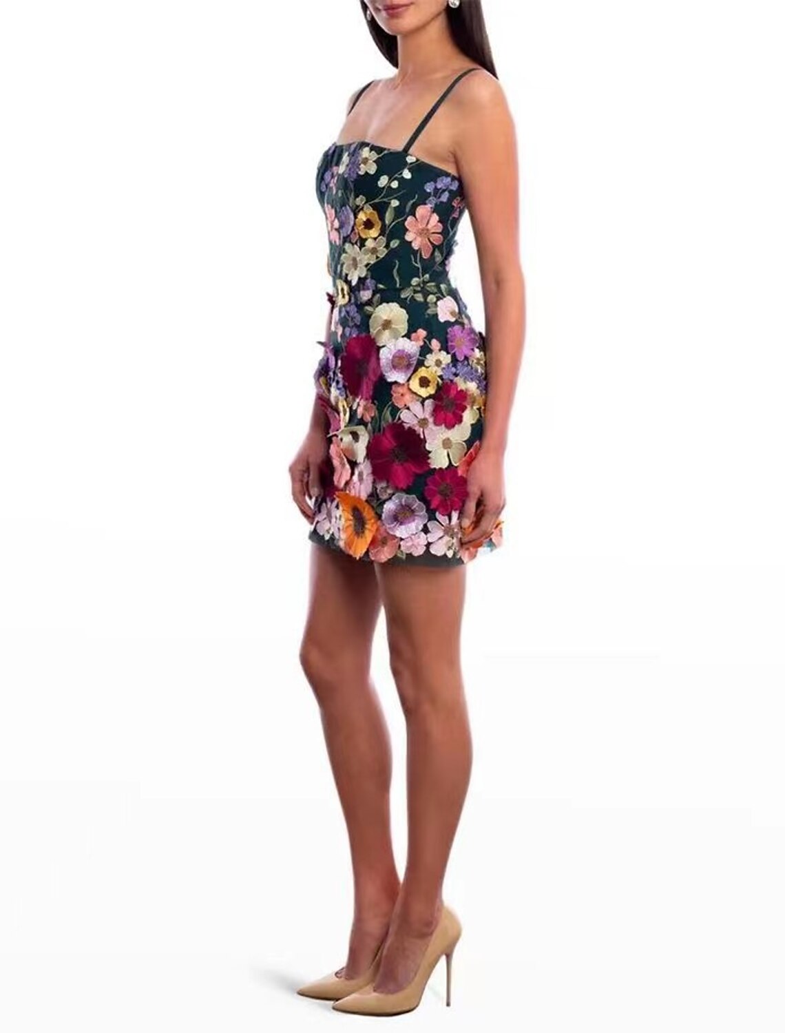 Wholesale Sheath / Column Homecoming Dresses Floral Dress Cocktail Party Birthday Short / Mini Sleeveless Spaghetti Strap Pink Dress Lace with Embroidery