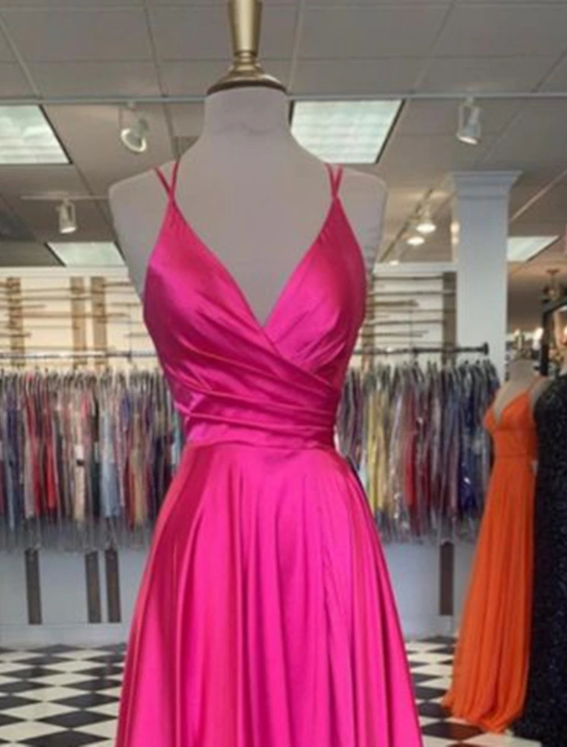 Wholesale  A-Line Prom Dresses Sexy Dress Formal Wedding Guest Floor Length Sleeveless Spaghetti Strap Bridesmaid Dress Charmeuse with Slit