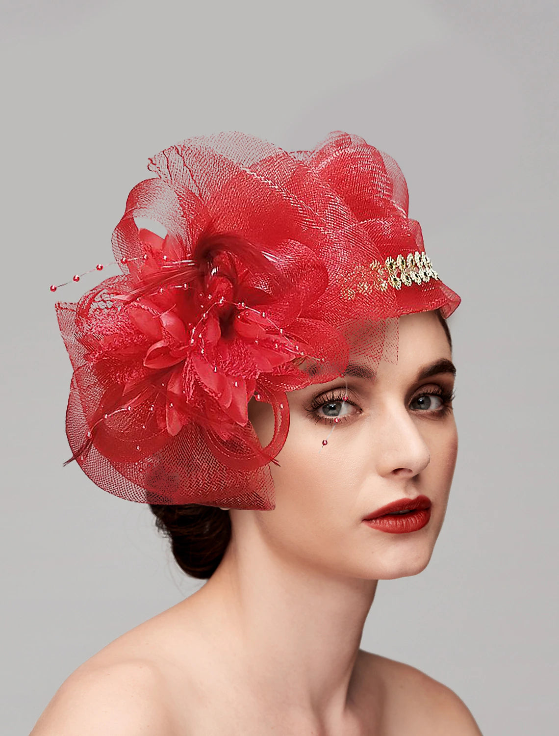 Wholesale Fascinators Kentucky Derby Hat Feathers Net Ladies Day Melbourne Cup Cocktail Royal Astcot Headpieces With Feather Cap Headpiece Headwear