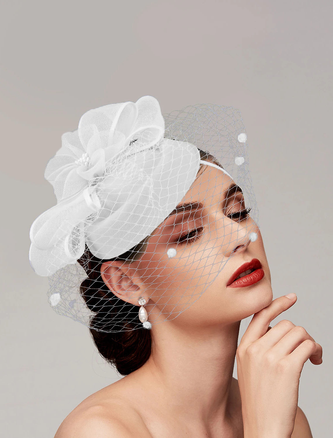 Wholesale Feathers / Net Fascinators / Hats / Headpiece with Feather / Cap / Flower 1 PC Wedding / Horse Race / Ladies Day Headpiece