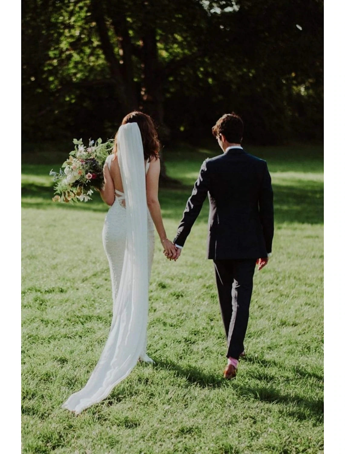 Wholesale One-tier Simple / Classic Style Wedding Veil Cathedral Veils with Pure Color 110.24 in (280cm) Chiffon