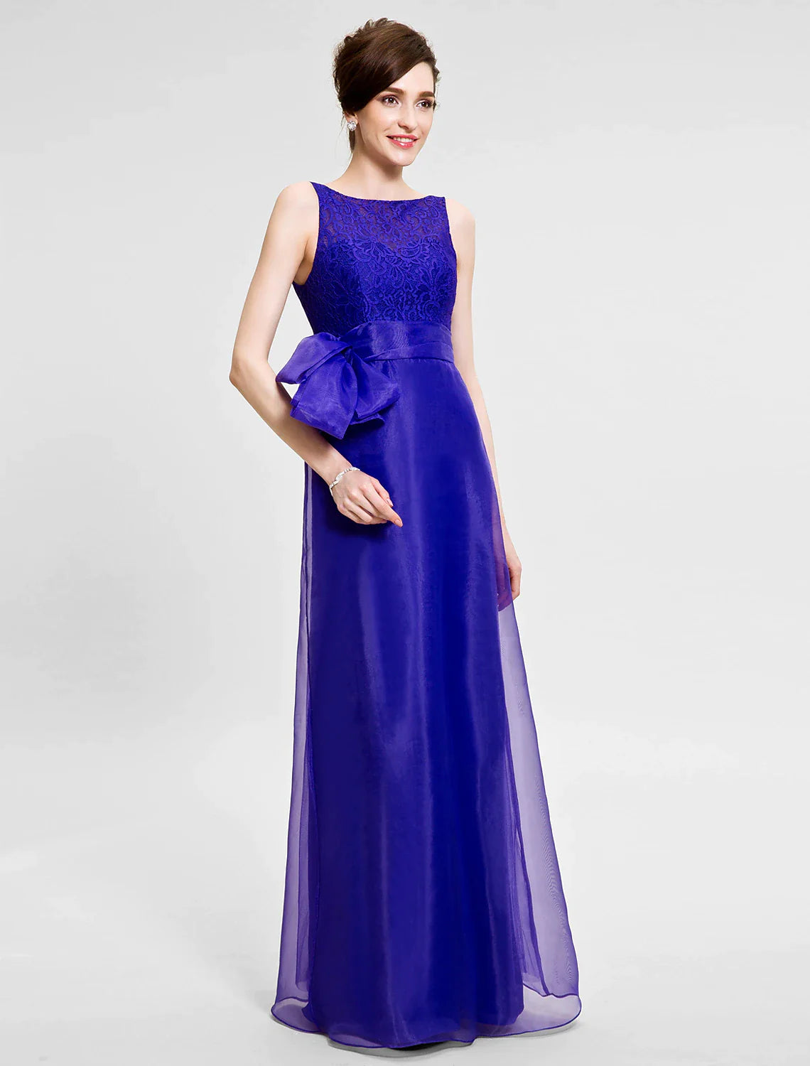 Wholesale Mermaid / Trumpet Mother of the Bride Dress Beautiful Back Bateau Neck Floor Length Sleeveless No with Lace