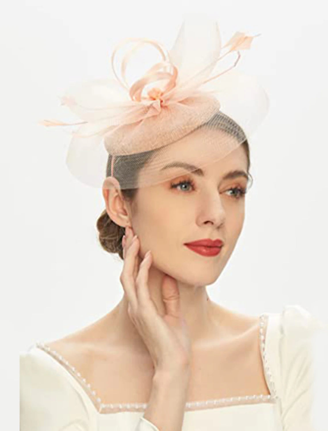 Wholesale Fascinators Feathers Pillbox Hat Wedding Kentucky Derby Melbourne Cup Cocktail Royal Astcot Flower Elegant With Pure Color Headpiece Headwear