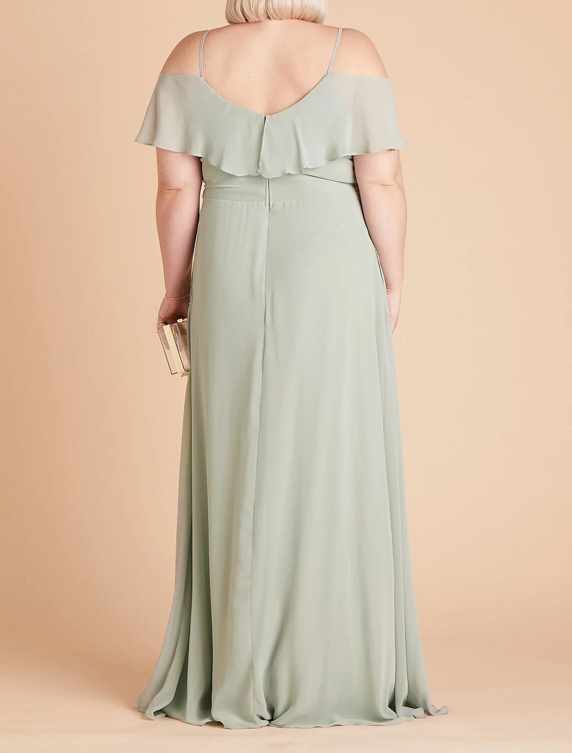 Wholesale A-Line Bridesmaid Dress Spaghetti Strap Sleeveless Sexy Floor Length Chiffon with Solid Color
