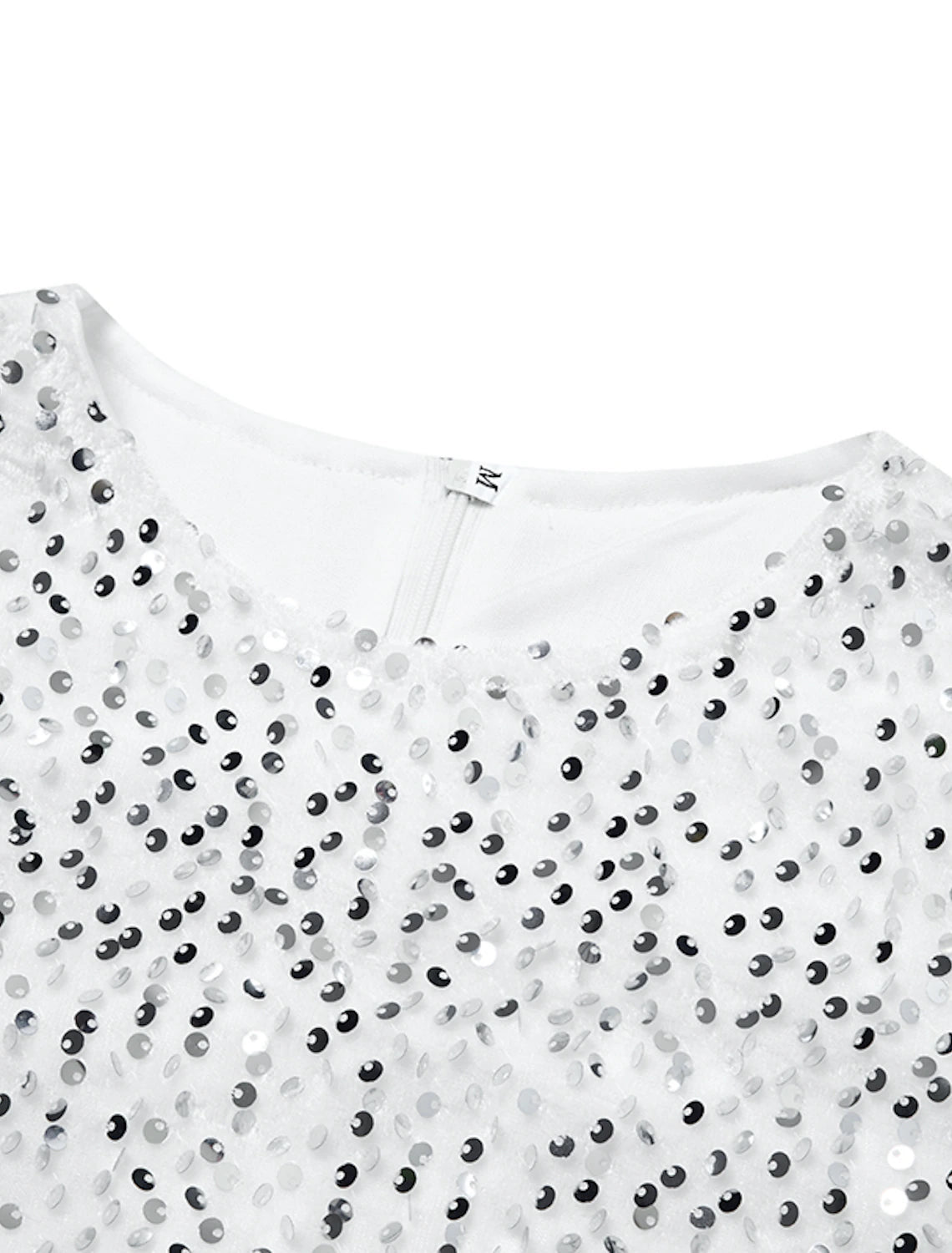 Wholesale Women's Velvet Sequin Party Dress White Sequin Dress Mini Dress Long Sleeve Black Sequins Spring Fall Winter Crew Neck Fashion Party Winter Dress Birthday Prom