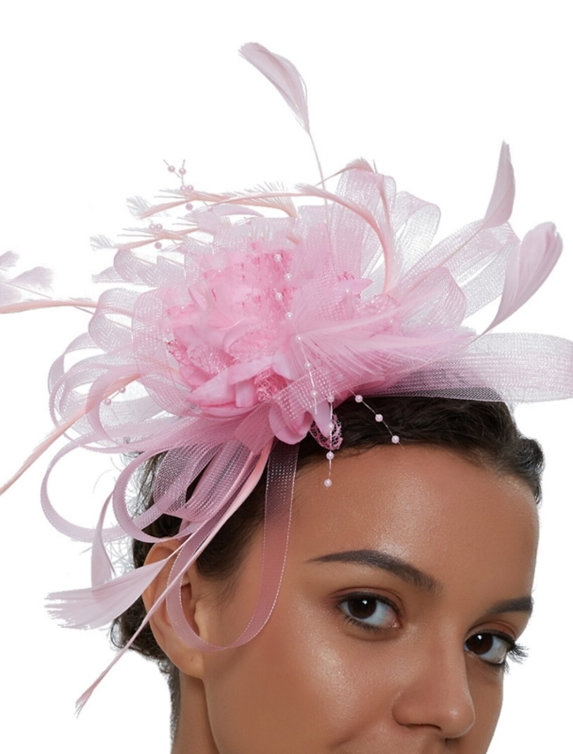 Wholesale Fascinators Tulle Kentucky Derby Horse Race Cocktail Royal Astcot Retro Elegant With Feather Headpiece Headwear