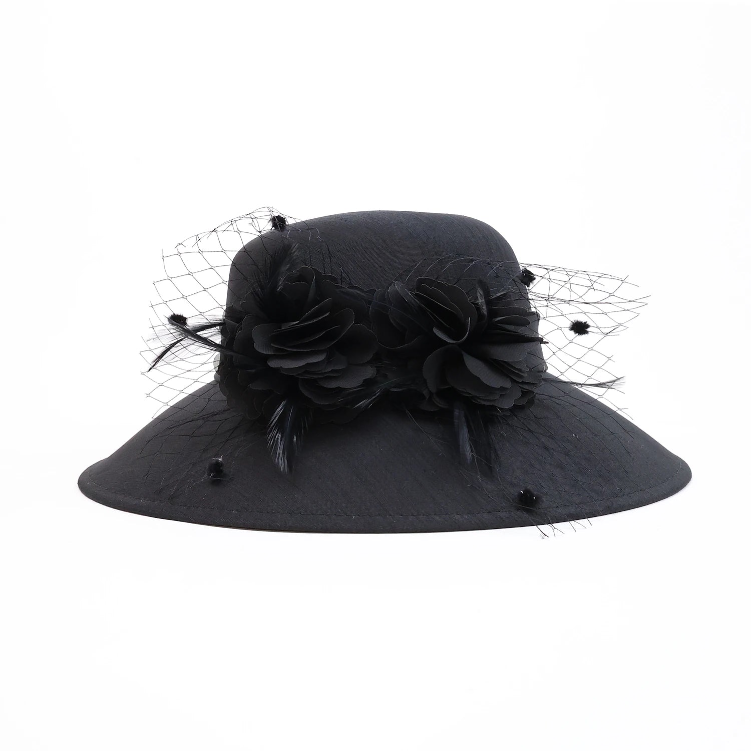 Wholesale Fascinators Kentucky Derby Hat Fiber Bowler / Cloche Hat Straw Hat Sun Hat Wedding Evening Party Elegant Sun Protection With Feather Floral Headpiece Headwear